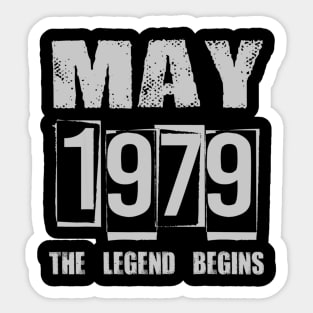 41th Birthday Gifts May 1979 The Legend Begins Sticker